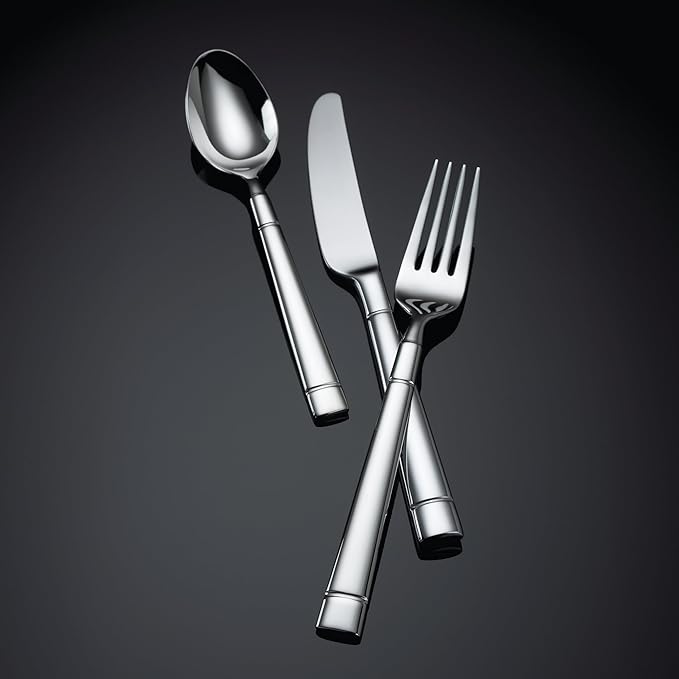 Kate Spade New York Fair Harbor Flatware Set, 18/10 Stainless Steel, 45-Piece