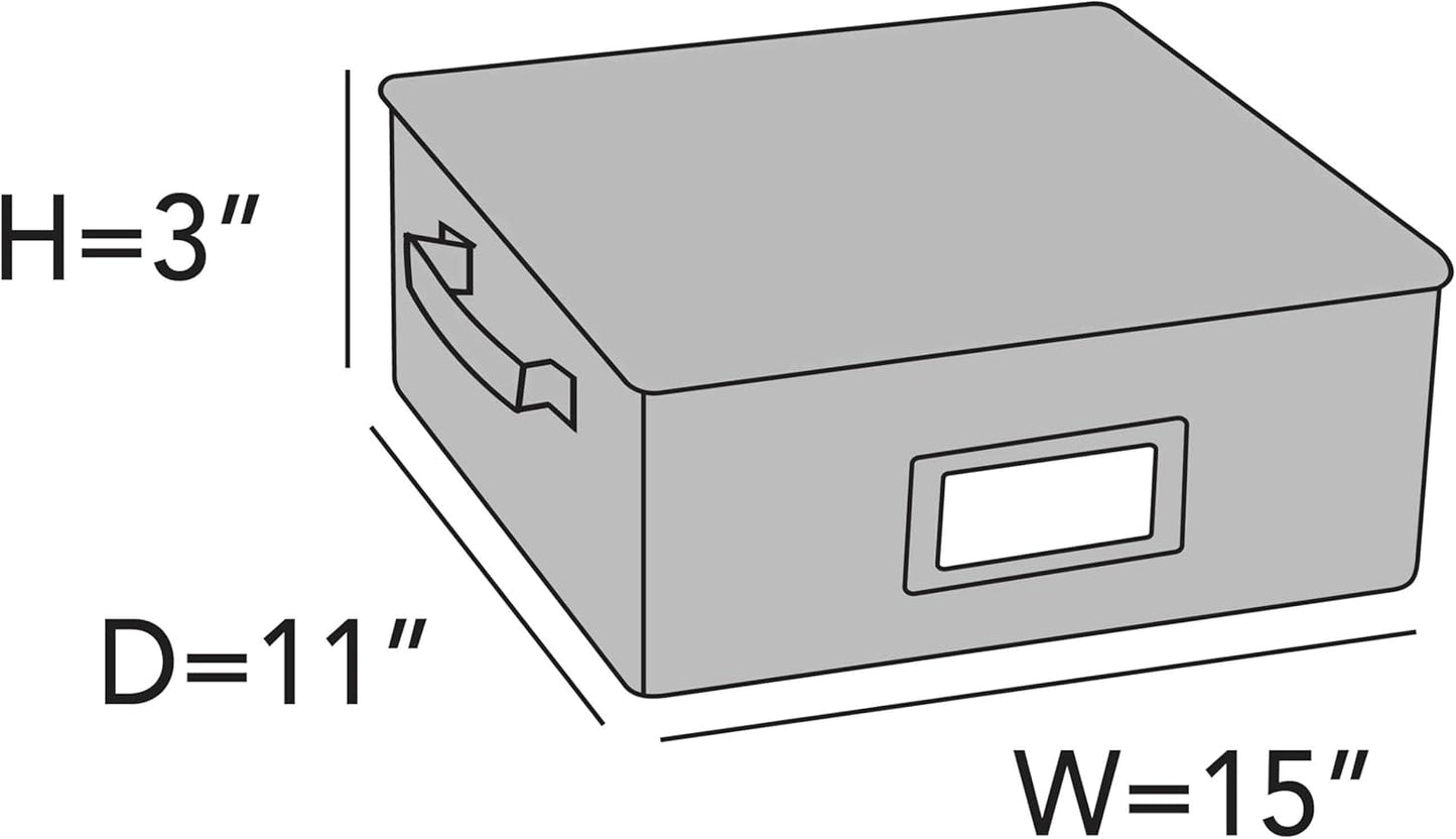 Covermates Keepsakes Flatware Storage Box - Stackable - Reinforced Handles - China Storage, Red Heather