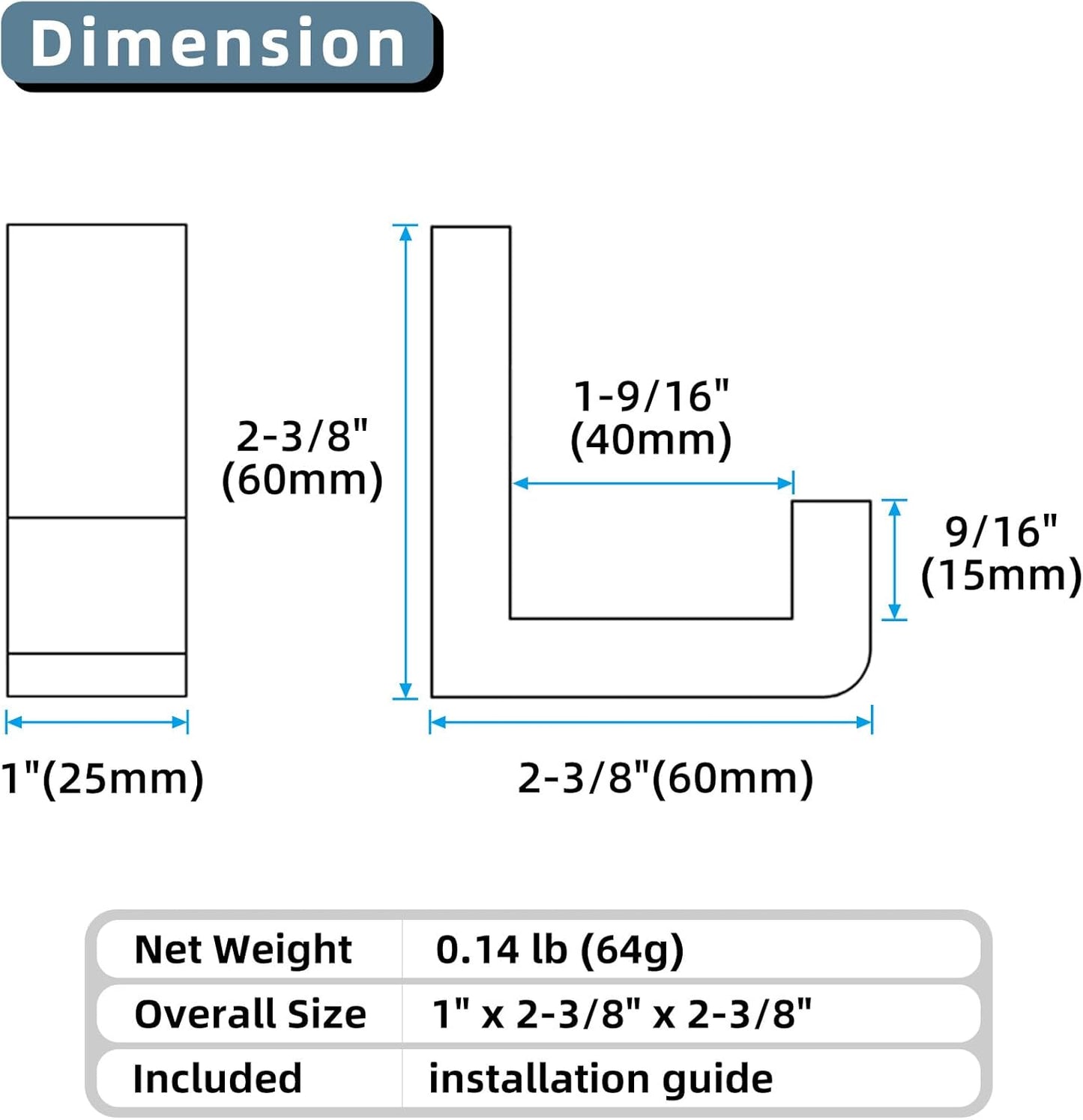 Angle Simple Towel Robe Hook Polished Chrome, 304 Stainless Steel Bathroom Hook for Wall