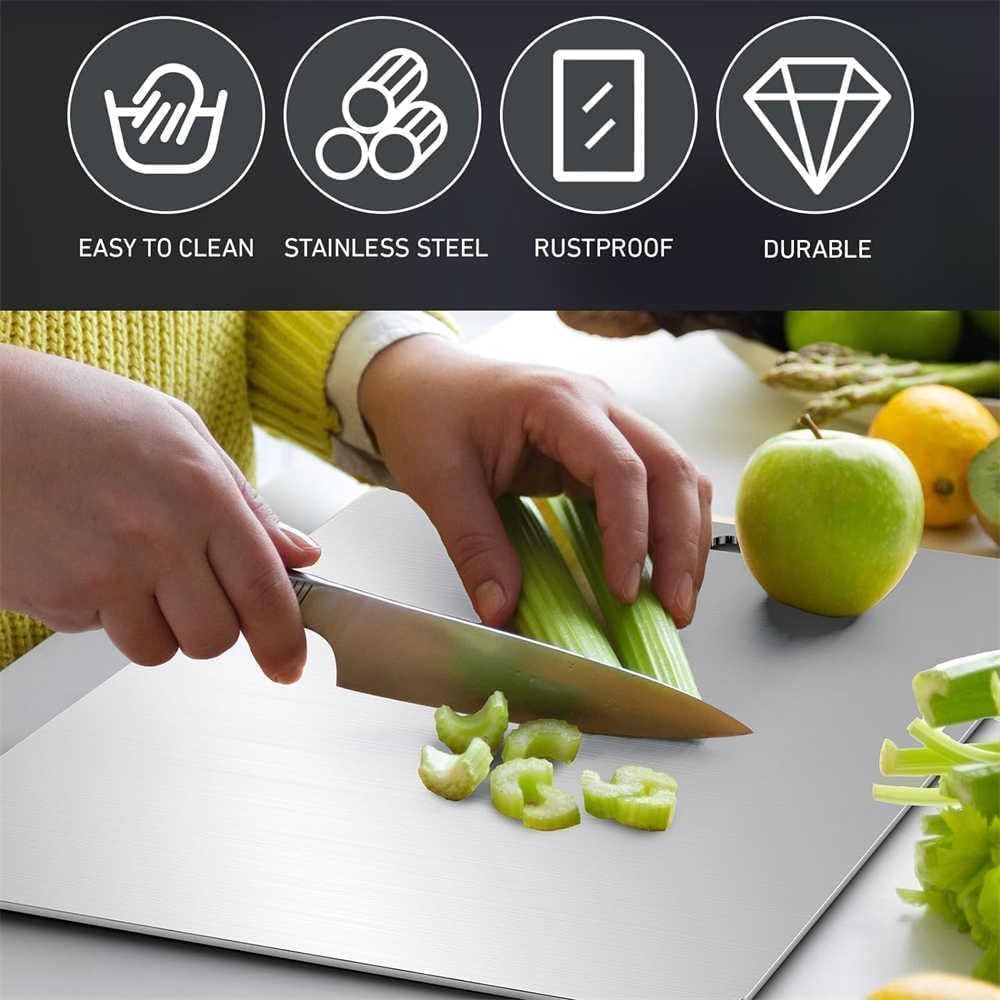 Titanium Cutting Board - 100% Pure Titanium Cutting Boards for Kitchen - Cutting Edge Hygiene & Durability, Cutting Boards for Home Kitchen Cooking (12.1 inch x 9 inch)