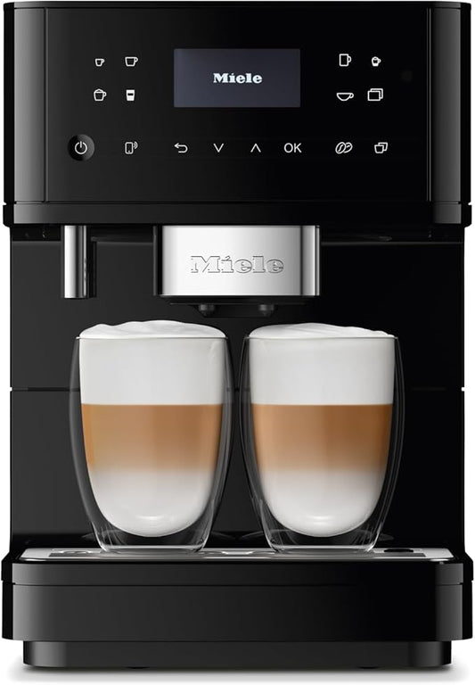 Miele CM 6160 MilkPerfection Automatic Wifi Coffee Maker & Espresso Machine Combo, Obsidian Black - Grinder, Milk Frother