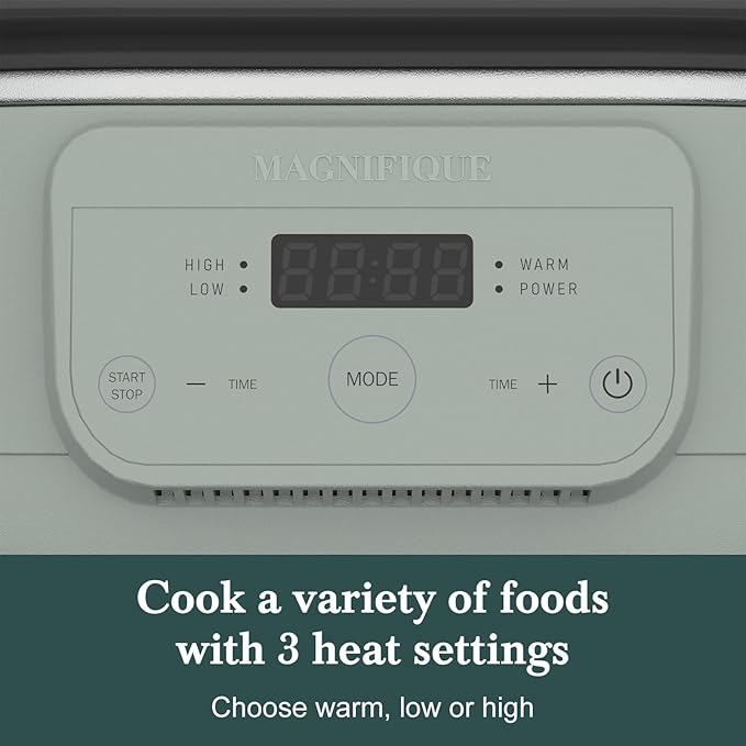 6 Quart Programmable Slow Cooker Removable Healthy Nonstick Crock Pot - Small Kitchen Appliance for Family Dinners - Serves 6+ People - Heat Settings: Keep Warm Olive Olive