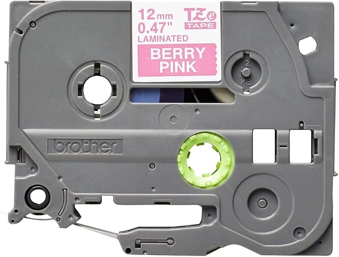 Brother Genuine P-touch TZE-MQP35 Tape, 1/2" (0.47") Wide Standard Laminated Tape, White on Berry Pink, Laminated for Indoor or Outdoor Use, Water-Resistant, 0.47" x 16.4' (12mm x 5M), TZEMQP35