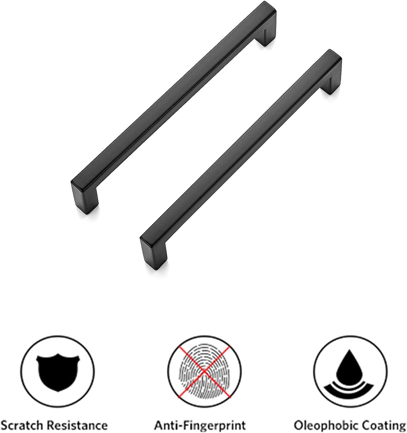 Ravinte 30 Pack Solid 5 Inch Center to Center Slim Square Bar Drawer Handles for Kitchen Cabinet Hardware Matte Black