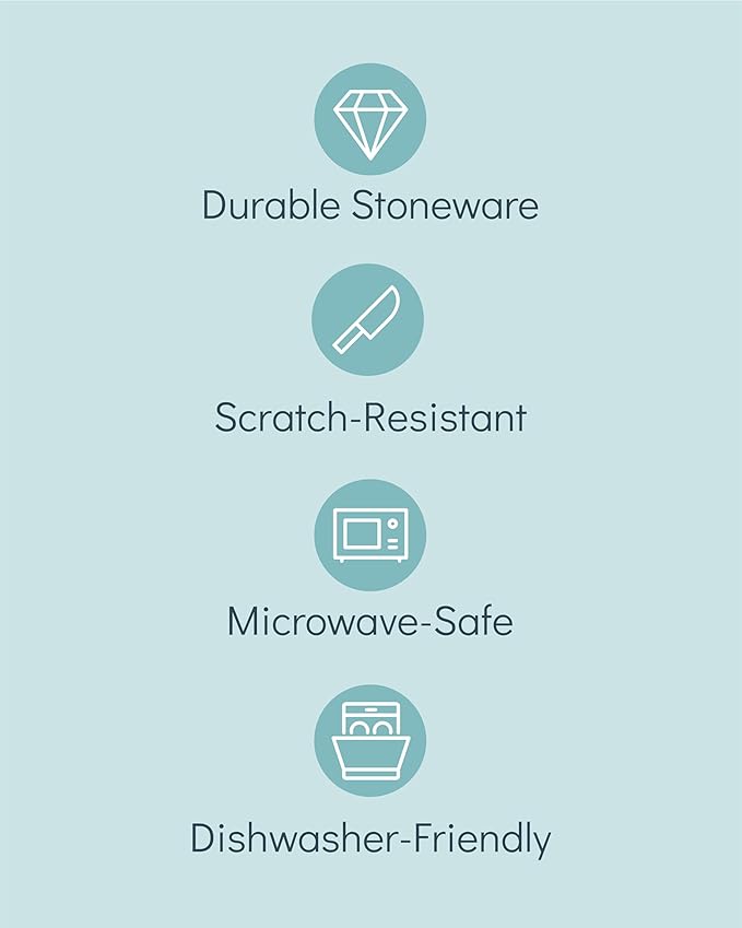 Stoneware Dinnerware Set for 8 People HYGGE 32-Piece - Elegant Scandi Design - Premium Dish Set - Bowl and Plate Set - Tableware for 8 People in a Ribbed Design - Pure Living in Beige