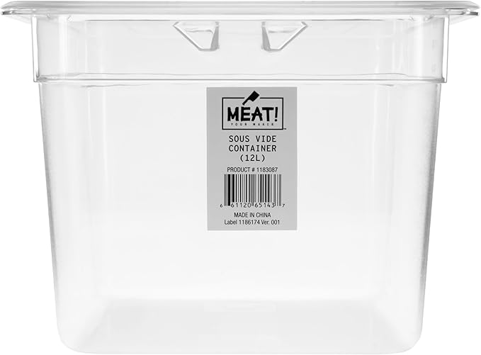 MEAT! Sous Vide 12L Commercial Grade Quality Container with a 12 Liter Cooking Capacity for Vacuum-Sealed Meat or Vegetables