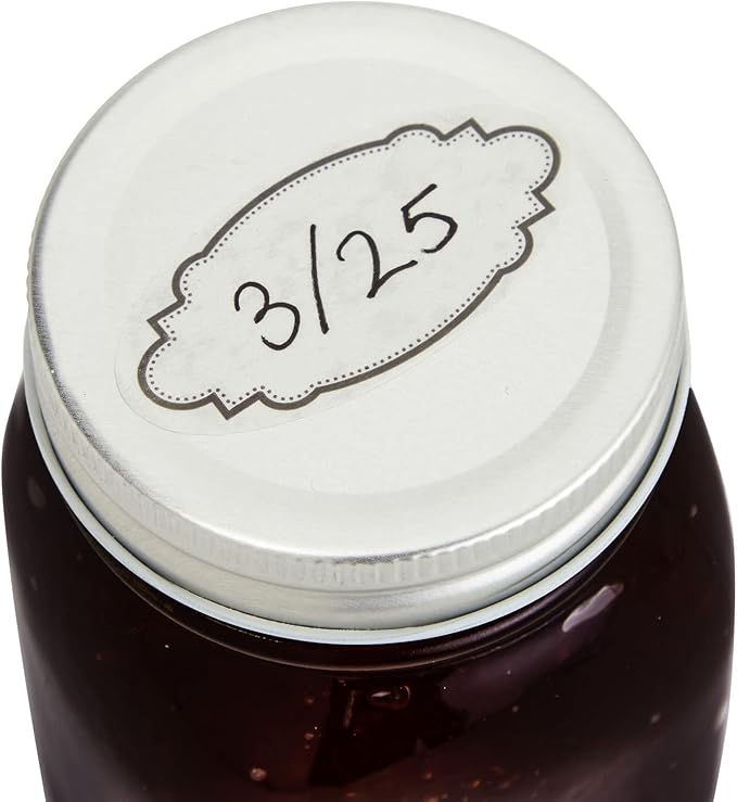 Juvale 300-Piece Dissolvable Labels for Food Storage Containers and Mason Jars - 8 Unique Sticker Designs for Kitchen, Pantry, and Canning Jars (1 x 2.25 Inches)