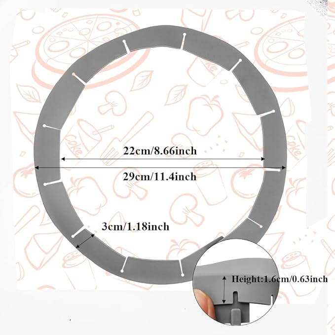 Adjustable Pie Crust Shields, Silicone Baking Protectors, Cover Ring Tools Fits 8-11.4 Inch Pies, Baking Pie Pizza Crust Shield Protector Cover for Edges ﻿ (Red+Blue+Transparent+Grey)