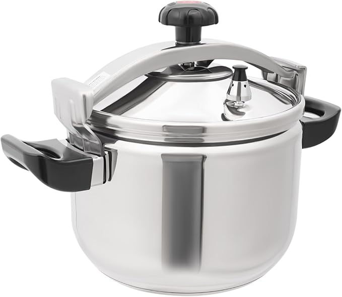 23.2 Quart Pressure Cooker Stainless Steel Pressure Canner, Large Capacity, Commercial Pressure Cooker Clamp On Type, Single Valves for Family or Commercial Use