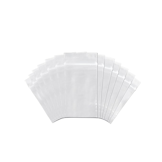 SNL Quality Zipper Lock Reclosable Clear Disposable Plastic Bags, Strong | 3" X 5" - 2 MIL - 100 Bags