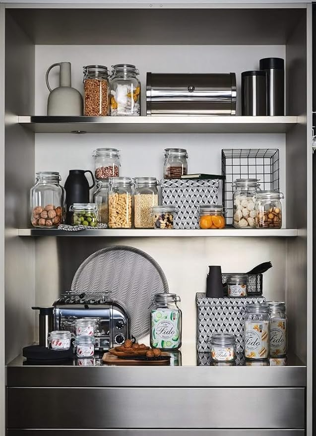 Bormioli Rocco Fido Glass Square Jar, 3 Liter