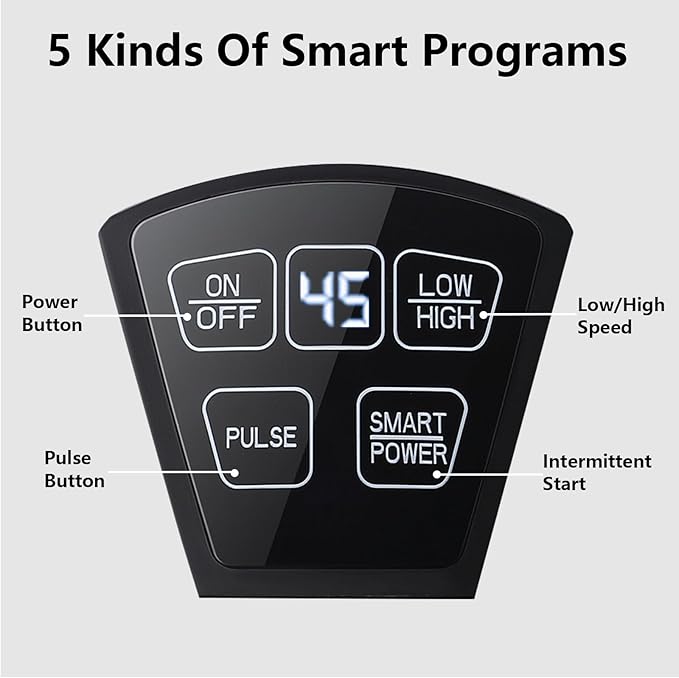 Liebe&Lecker Blender with 1200W-Peak-Watts, Powerful Smoothie Blender Smart Technology Blended Frozen Fruit for Smoothies, with Two 28-oz To-go Cups & Spout Lids