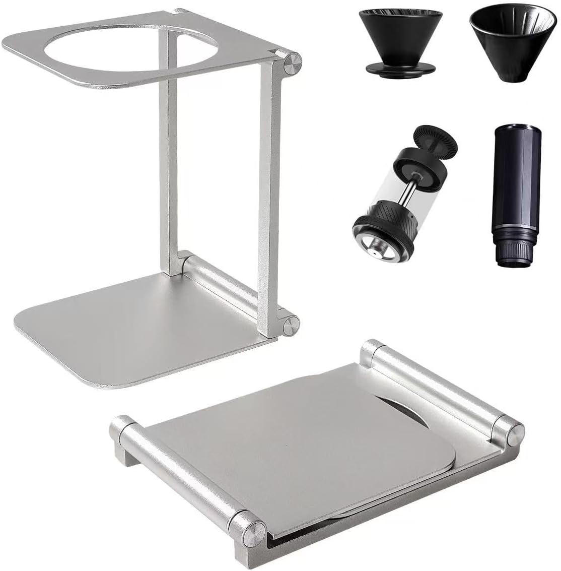 Pour over Dripper Stand,Portable & Foldable Espresso Machine Stand,Office coffee stand with base,Suitable for office,home,camping