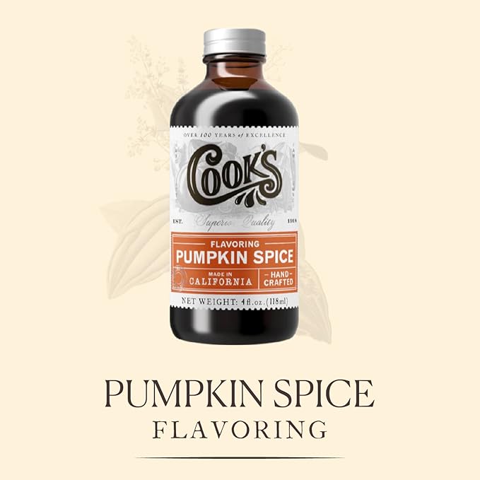 Cook's, Pumpkin Spice Flavoring, for Baking, Cookies, Beverages, Cakes, Breads, 4 oz