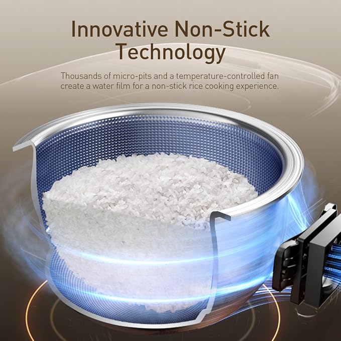 Joydeem Stainless Steel Rice Cooker, Uncoated Non-stick 316L Stainless Steel Inner Pot Rice Cookers, 6 Cup Uncooked, 3L/3.2 qt, DFB-D300