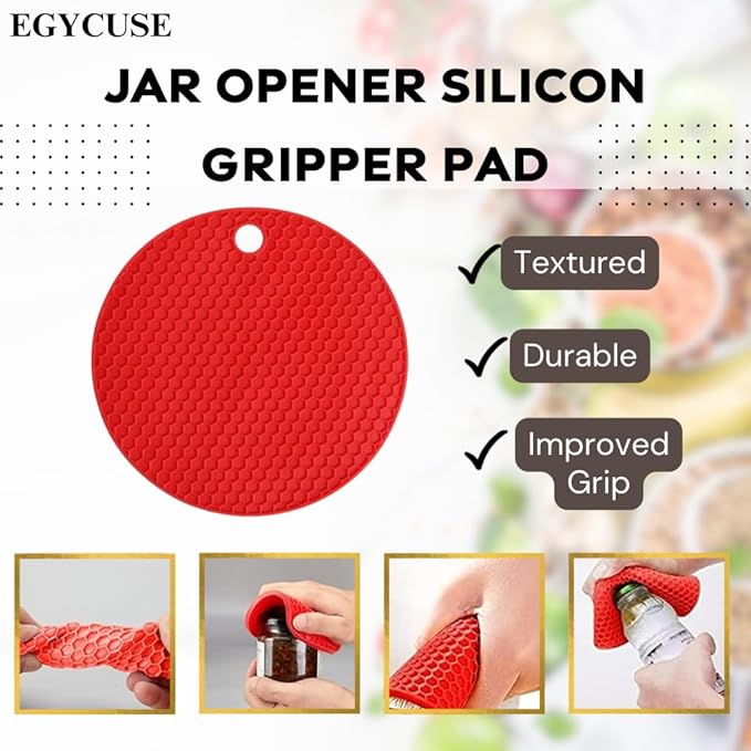 Jar Opener Bottle Opener for Elderly Sufferers Children Weak Hands Seniors with Arthritis Can Opener Jar Lid Opener Jar Gripper Pad Silicone Handle 5-in-1 Multi-functional 3 Pc Set
