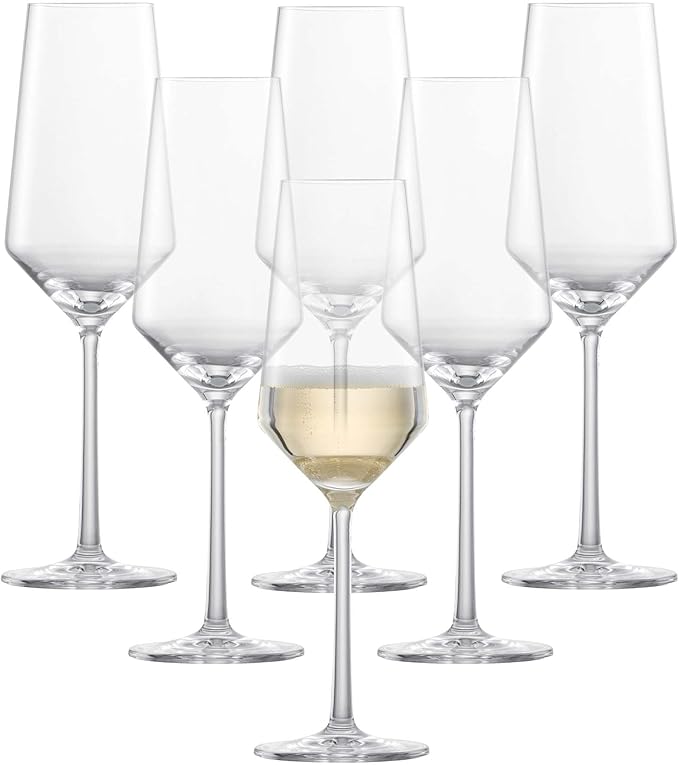 ZWIESEL GLAS Pure Champagne Glass (Set of 6), Champagne Flutes with Effervescent Point, Dishwasher-Safe Tritan Crystal Glasses, Made in Germany (10 Ounce)
