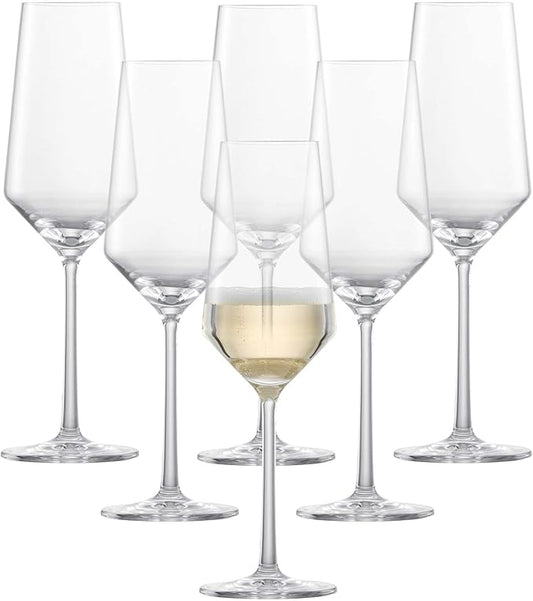 ZWIESEL GLAS Pure Champagne Glass (Set of 6), Champagne Flutes with Effervescent Point, Dishwasher-Safe Tritan Crystal Glasses, Made in Germany (10 Ounce)