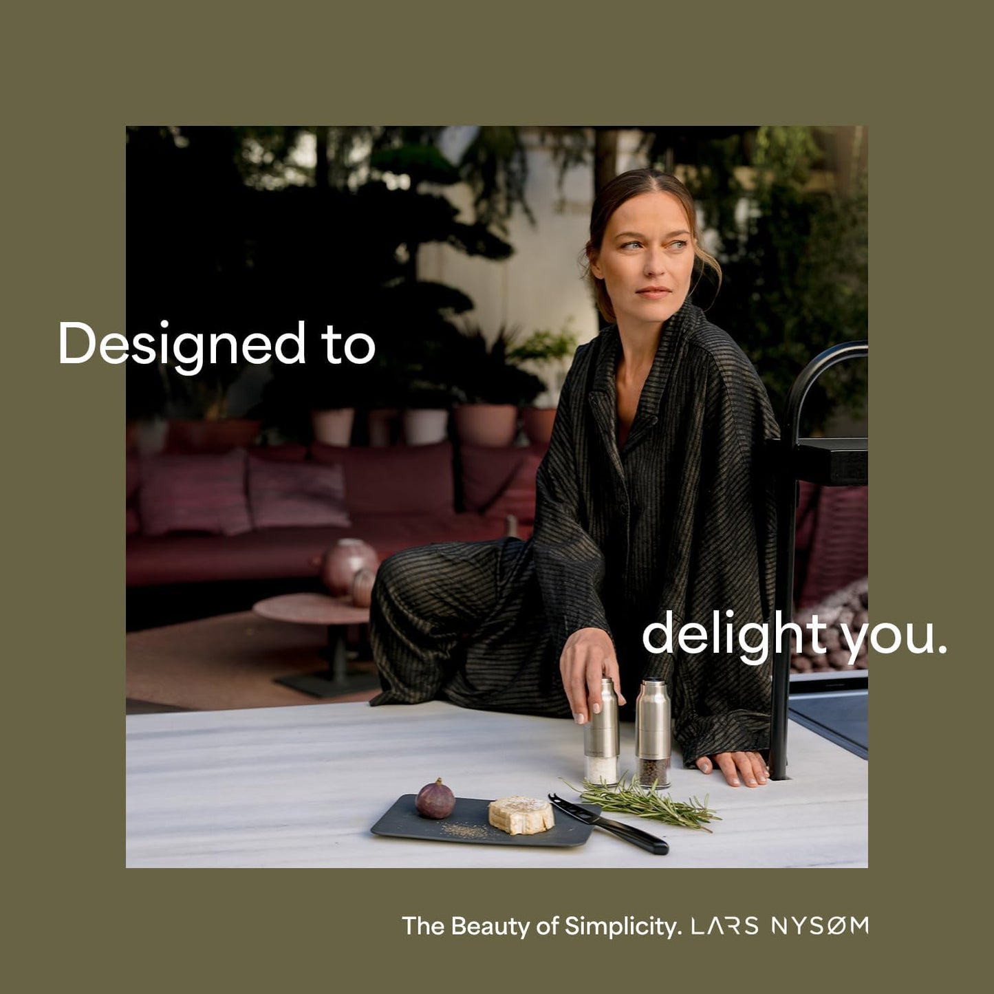 LARS NYSØM Salt and Pepper Grinder Set, Stainless Steel Manual Salt and Pepper Mills, Adjustable Ceramic Grinder, Design Spice Shakers (Blue)