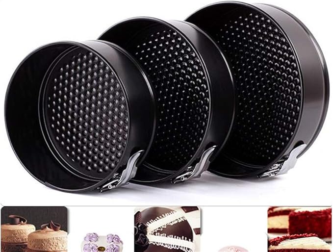 Falytemow Nonstick Springform Pan with Removable Bottom 3 Pieces Cake Molds of Round Leakproof Cheesecakes Pan Bakeware Set