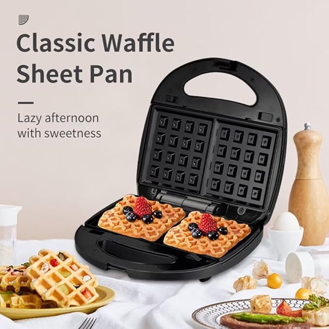 Waffle Maker,Donut,Hot Dog Machine Set,3-in-1 Multifunctional Breakfast Maker Machine with Iron Removable Plate Mold for Home,Kitchen,Cake,Paninis,Nut,Steaks,Grill,Lunch,Snacks or Dessert