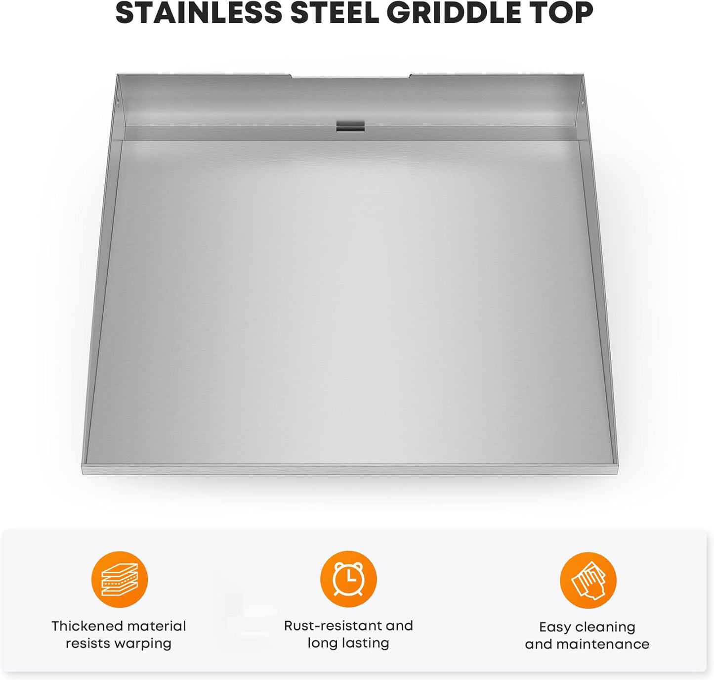 Stanbroil Stainless Steel Flat Top Griddle for Blackstone 17 Inch Tabletop Grill Station, Griddle Replacement Top with Rear Grease System