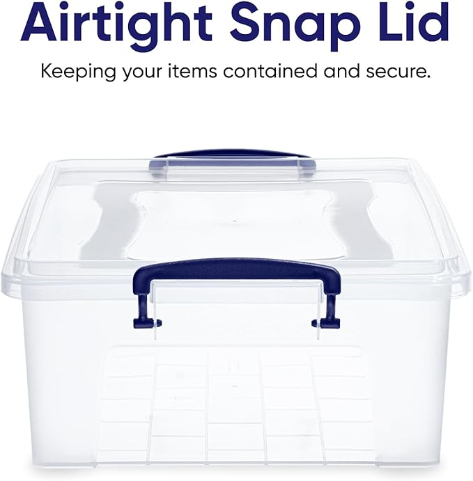 Superio Storage Bins with Lids, Clear Plastic Containers for Organizing, Stackable Totes, BPA Free, Odor Free, Organizer Boxes for Home, and Dorm (2 Pack, 22.7 Qt)