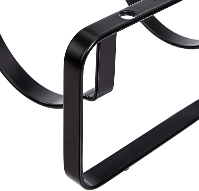 Amazon Basics Tabletop Stackable 4-Bottle Metal Wine Rack, 3.74"D x 15.75"W x 7.87"H, Black