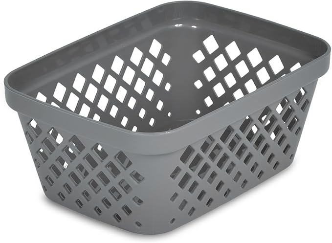 Glad Plastic Storage Basket Set - Multipurpose Drawer Trays, Kitchen Pantry Containers, and Bathroom Bins - 9 Pack Small Organizers, Grey
