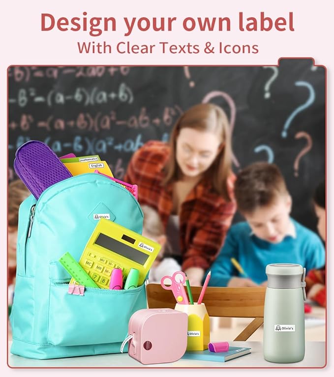 Phomemo P12 PRO Label Maker Machine with Tape, Mini Bluetooth Portable Thermal Labelmaker for Home, Office, Organizing, Kitchen, Wireless Small Label Makers with Multiple Templates, Pink