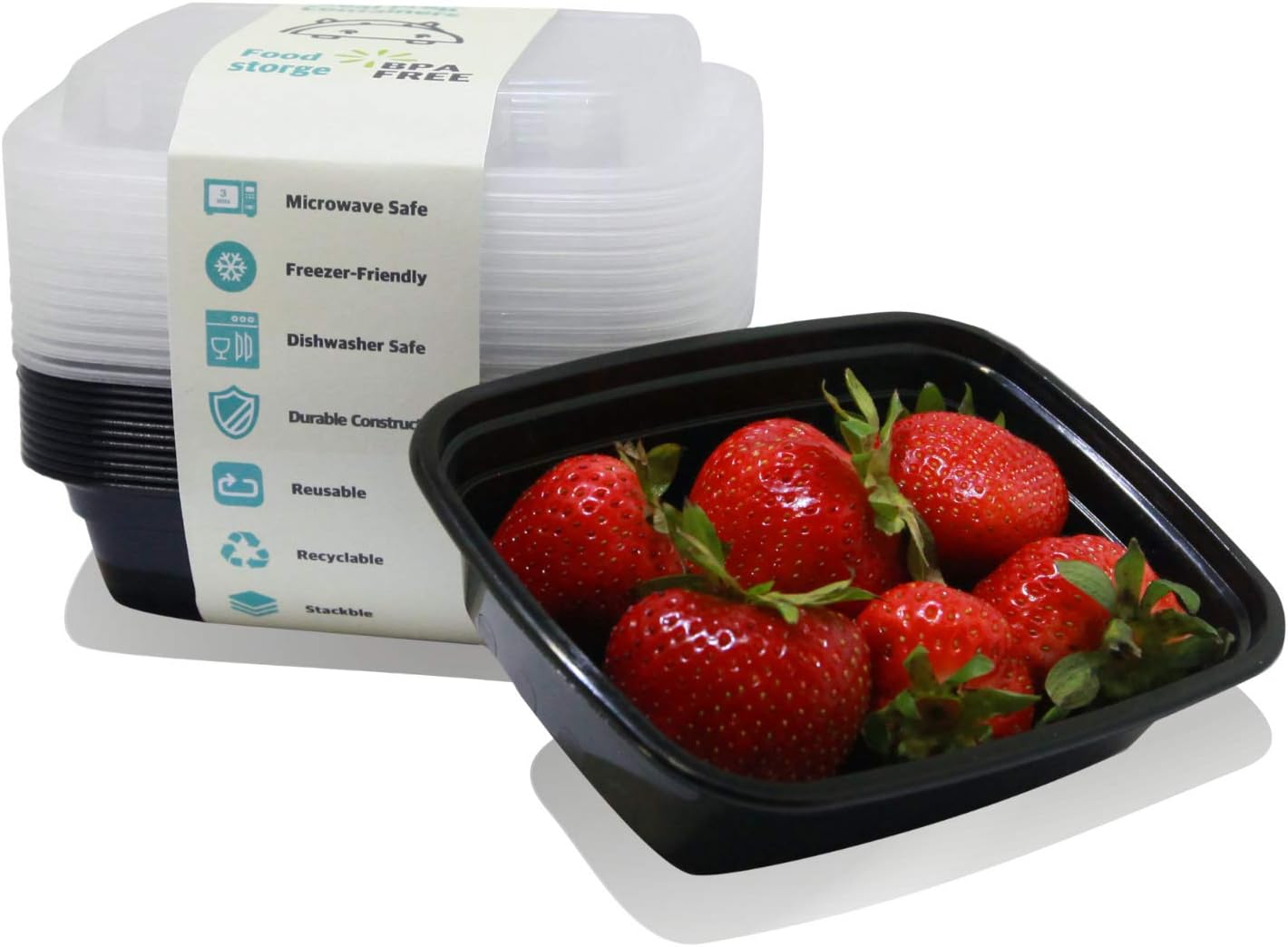 PARTYHIPPO Small Meal Prep Containers Single Lids, 12 OZ 12-pack, Food Storage Bento BPA Free | Stackable | Reusable Lunch Boxes, Microwave/Dishwasher, Freezer Safe,Portion Control