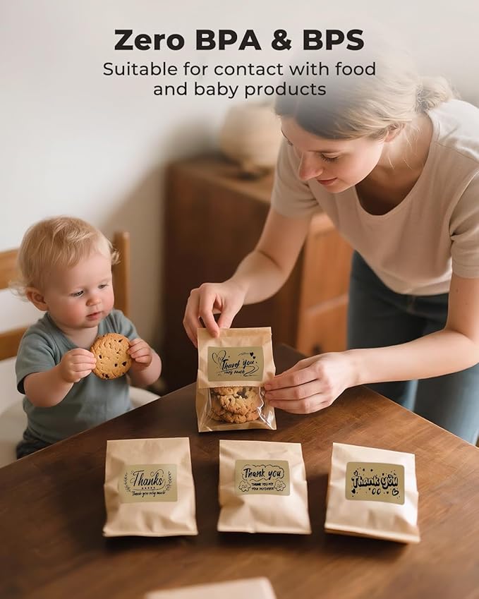 MUNBYN 3x2 Inch Brown Thermal Labels, Thermal Sticker Labels for Price, Barcode, Mailing, Name, 500 Sheets/1 Roll