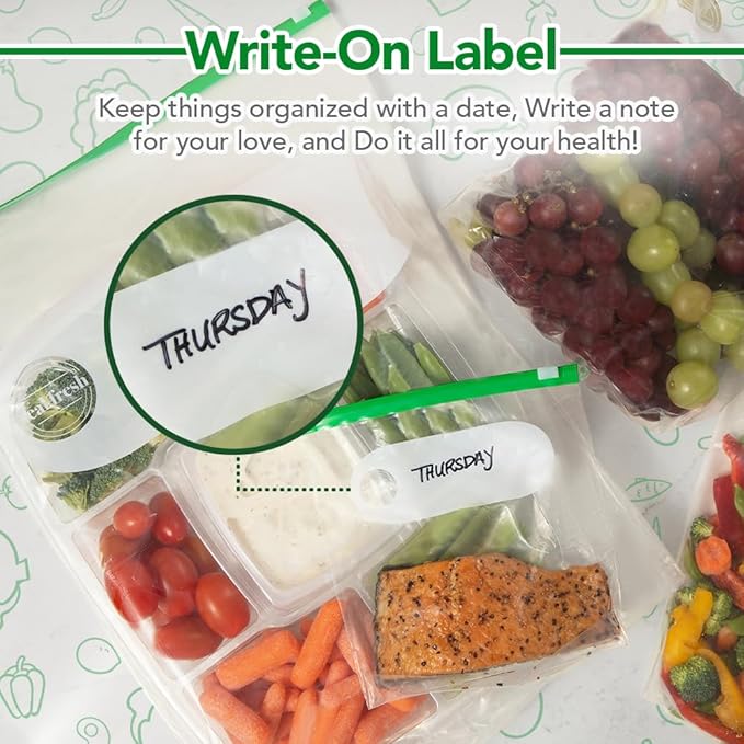 Slider Storage Bags Variety Pack 145 Count — Pint, Quart, Gallon, 2 Gallon Sizes — Expandable Bottom, BPA Free, Microwave Safe, Freezer Safe