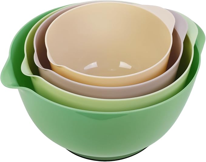 BoxedHome Classic Mixing Bowl Set, BPA Free Plastic, Microwave and Dishwasher Safe, 4.5 quarts (Sage)