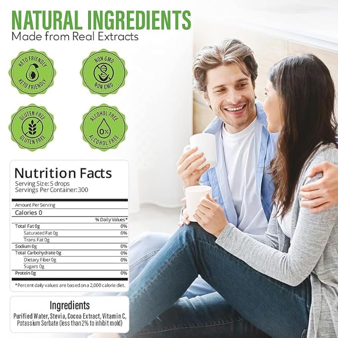 Stevia Select Dark Chocolate Pure Stevia Liquid - Zero Calorie Sweetener - All Natural Liquid Stevia Extract Sweetener Liquid - Keto Sugar Stevia Extract - Keto Sweetener 2 Oz (2 Pack)