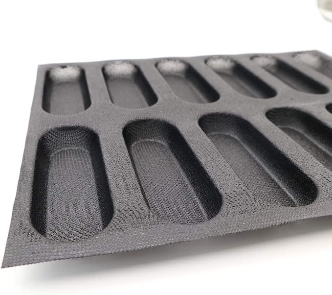 Bluedrop Silicone Hot Dog Bread Forms Mini Baby Sandwich Baking Molds Food grade Perforated Eclair Sheets for Home Oven