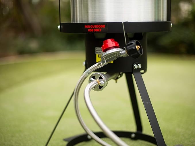 Barton Propane 30 Qt Turkey Flyer Fish Fryer Boiler Steamer Set, 37,000 BTU Burner, Ideal for Outdoor Cooking Seafood Boiler Roaster Crawfish Boiling Gas Stove