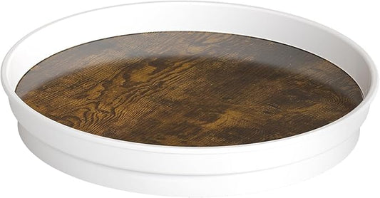 LAMU 1 Pack Lazy Susan Organizer, 10'' Lazy Susan Turntable for Cabinet, Table Top, Pantry, Refrigerator, Kitchen, Rustic Brown