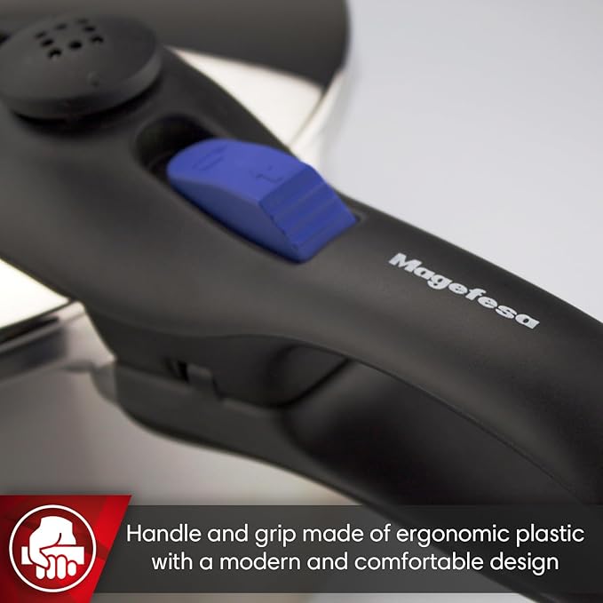 MAGEFESA Favorit Six Fast-Cooking Pressure Cooker Set, 3.2 Qt & 6.3 Qt, Stainless Steel, Induction Compatible, Heat Diffuser Base, 5 Safety Systems – Special Edition (Steam Basket, Lid & Recipe Book)