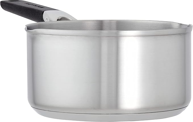KitchenAid Saucepan with Pour Spouts, 1 Quart, Brushed Stainless Steel, 71018