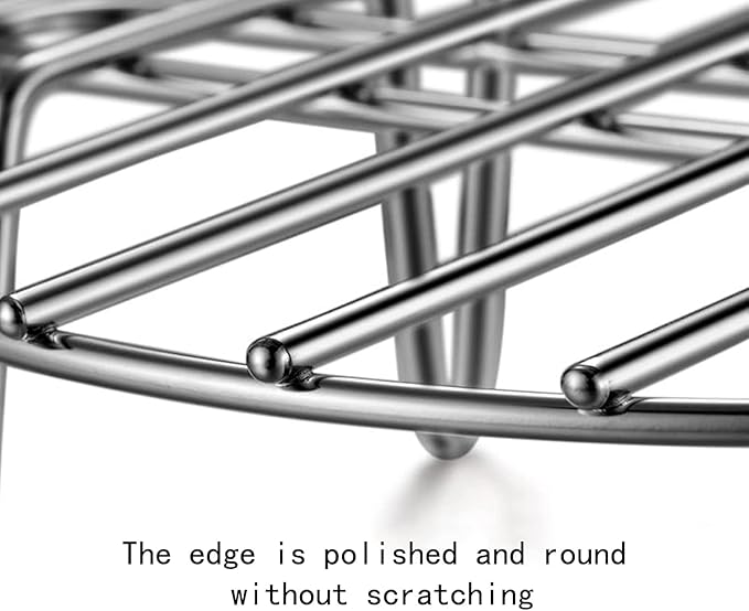 3.9" Round Cooking Rack Versatile Stainless Steel Grid Grill Steamer Rack, Fits Air Fryer Pot Pressure Cooker Canning