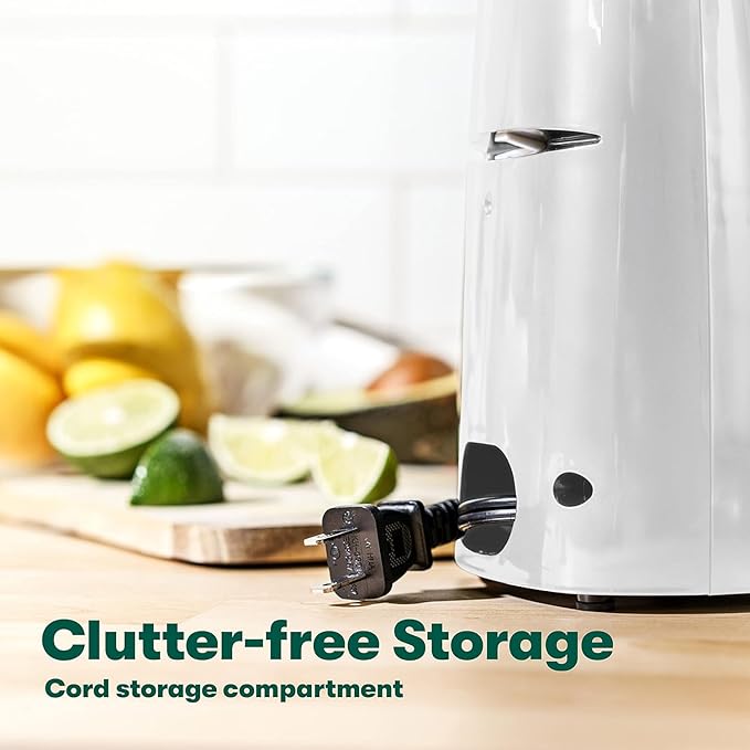 BELLA Electric Can Opener and Knife Sharpener, Multifunctional Jar and Bottle Opener with Removable Cutting Lever and Cord Storage, Stainless Steel Blade, White