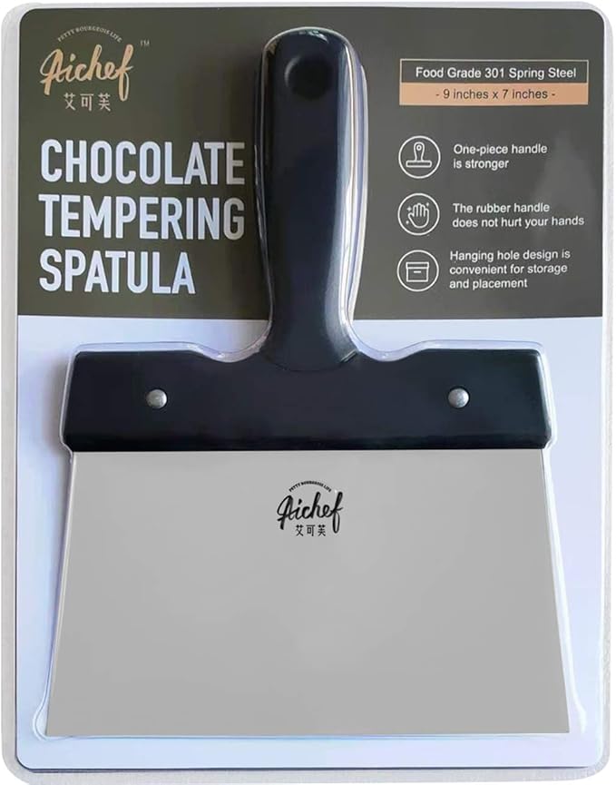 Chocolate Thermostat Spatula Melting Chocolate tempering Scraper Baking Tool Chocolate Tools.Stainless Steel Spatula Temperature Regulating Blade.(Chocolate Thermostat Spatula (Large Size))