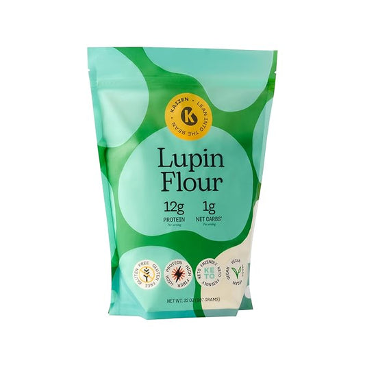 Kaizen Lupin Flour 2lbs – High Protein, Low Carb, Keto Friendly, Gluten Free Ground Lupini Flour – Non GMO, Vegan, Low Calorie, High Fiber Lupin Bean