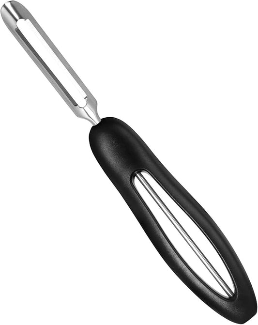 Professional #1071 Vegetable Peeler, Stainless Steel Fruit Potato Peeler, Swivel Vegetable Peeler with Easy Grip Ergonomic Handle & Ultra Sharp Stainless Steel Blades, 7 1/4 Inch Black