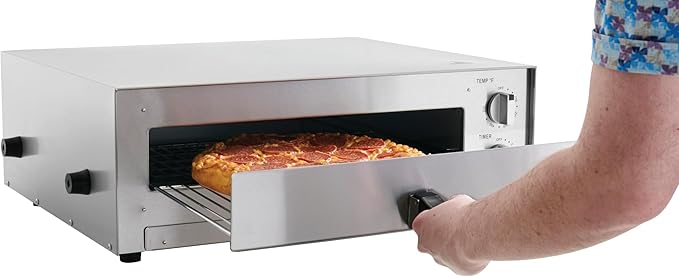 Kratos 29M-036 16" Commercial Electric Countertop Pizza Oven, 120V, 1700 Watts, Stainless Steel Pizza Oven for Restaurants, Cooks Pizzas Up to 16" Diameter
