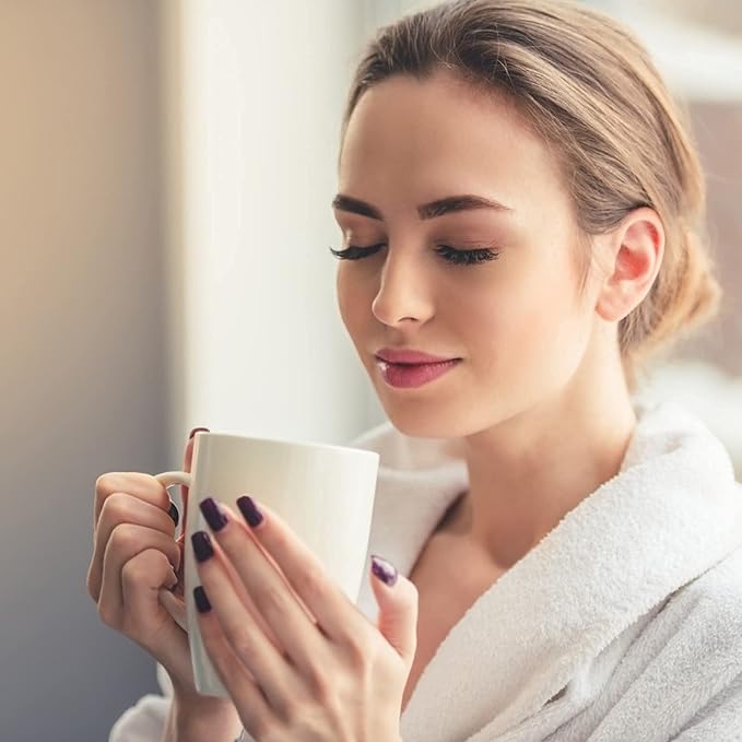 amhomel Porcelain Tea Mug with Infuser and Lid, 16 Ounce Ceramic Tea Cup for Loose Leaf, Coffee, Cocoa and Milk, Tea Gift for Tea Lovers, Set of 2(White)