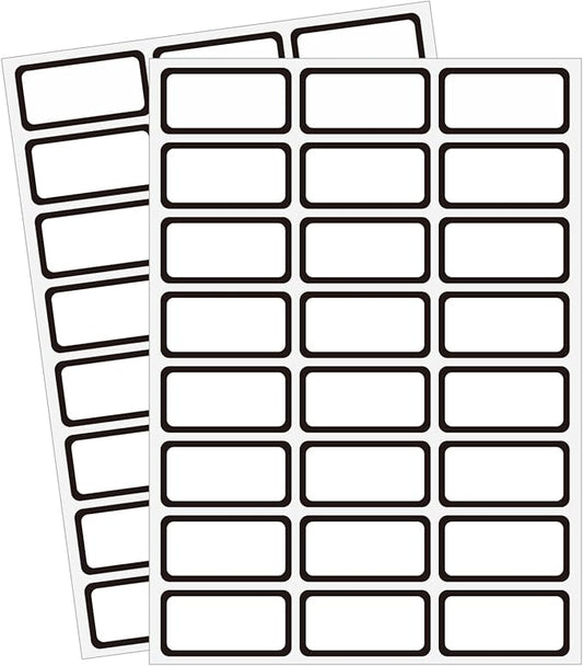 STARLIBOO Removable Labels, Blank Freezer Labels for Food Containers, 1x2 Inch Freezer Stickers, Freezer Labels to Write on/Waterproof Labels/Easy Peel Off (Black Border, 360 Labels)