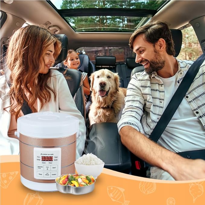 1.6L Manufacturer Multicooker Rice Cooker for Truck Kitchen & Travel RV Camping (car cooker 12v-24v Gold)