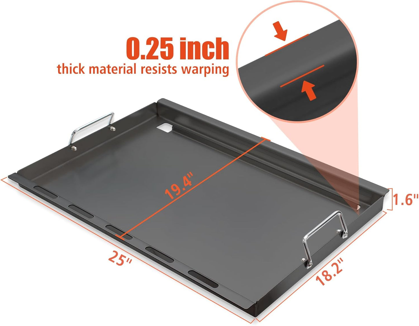 7524 Full Size Griddle Insert for Weber Genesis 300 Series Gas Grills, Flat Top Griddle Repalcement for Weber Genesis E/EP-310, E/EP-320, E/EP-330 and CEP-310 with Mini Oven Mitt